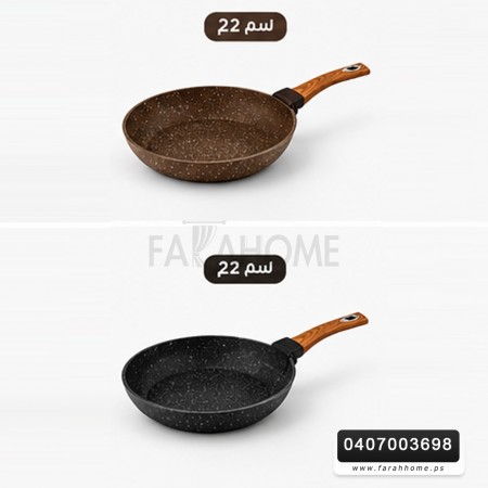 طقم قلايات جرانيت 6 قطع من Dokum Tava مع نظام توزيع حرارة 18-20-22-24-26-28