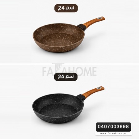 طقم قلايات جرانيت 6 قطع من Dokum Tava مع نظام توزيع حرارة 18-20-22-24-26-28