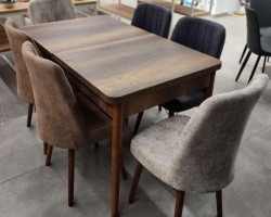 طاولة سفرة مع 6 كراسي منجد