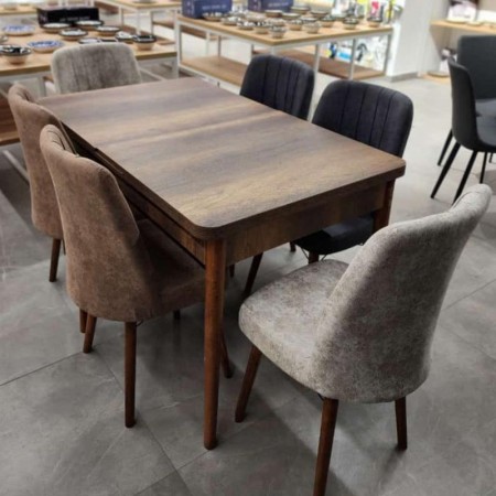 طاولة سفرة مع 6 كراسي منجد