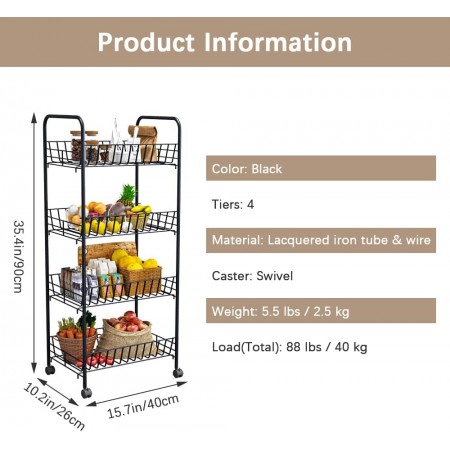 سله خضار حديد اسود عادي مع عجال H1-14 سله خضار حديد اسود عادي مع عجال H1-14