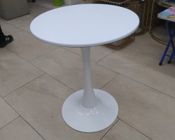 طاولة مدور ابيض عظم 60 سم / رجل حديد