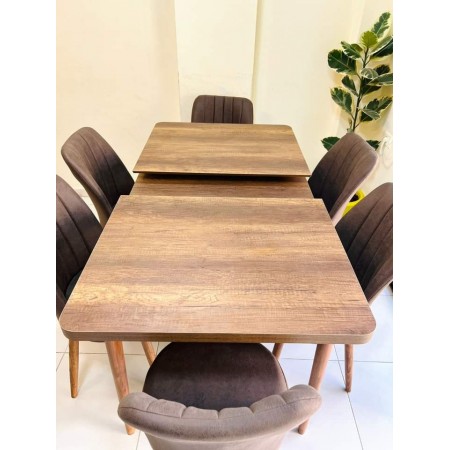 طاولة سفرة مع 6 كراسي منجد