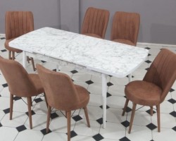 طاولة سفرة - فقط - خشب سبيت مع ارجل زان