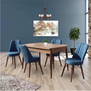 طاولة سفرة - فقط - خشب سبيت مع ارجل زان