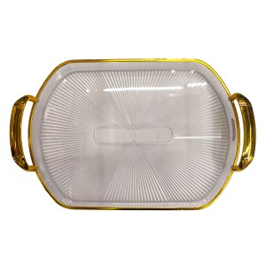 صواني اكريليك محزز مع حيف ذهبي