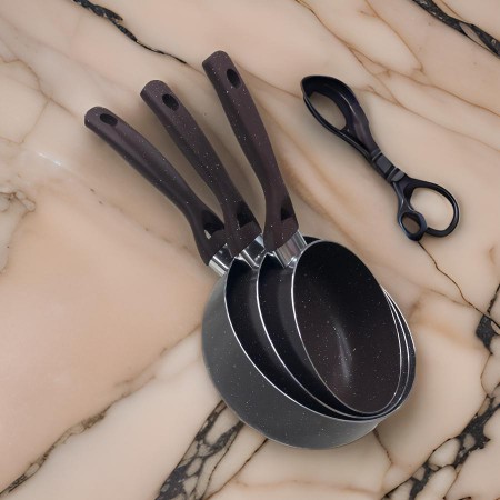 طقم قلايات كسرولا جرانيت/3 قطع 20+18+15سم