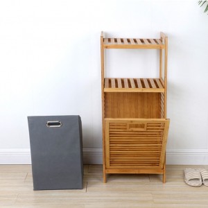 ستاند سلة رداد غسيل بامبو مع رفين - الاصلية