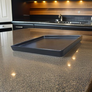 صحن اسود مربع 24 سم بورسلان كبير MAMA