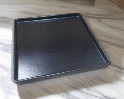 صحن اسود مربع 24 سم بورسلان كبير MAMA