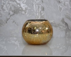 مزهرية / فازة ذهبي شكوف ذهبي مكسر حجم صغير	