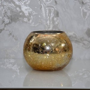 مزهرية / فازة ذهبي شكوف ذهبي مكسر حجم صغير	