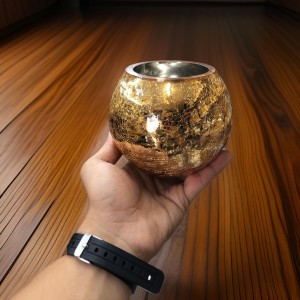 مزهرية / فازة ذهبي شكوف ذهبي مكسر حجم صغير مزهرية / فازة ذهبي شكوف ذهبي مكسر حجم صغير