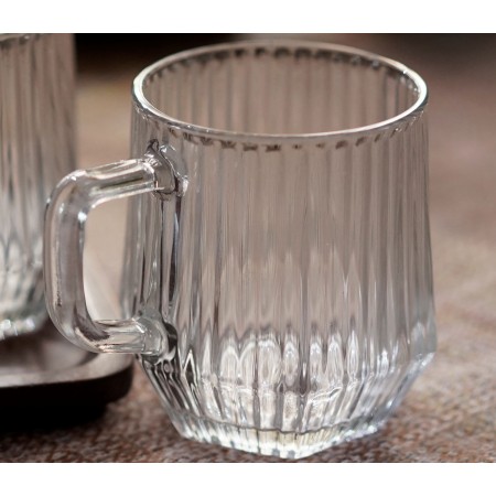 كاسات شاي مموج شفاف