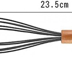 خفاقة بيض سيليكون مع يد خشب بامبو خفاقة بيض سيليكون مع يد خشب بامبو