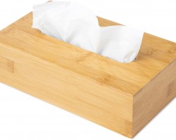 علبة بكيت حافظة محارم بامبو خشب 