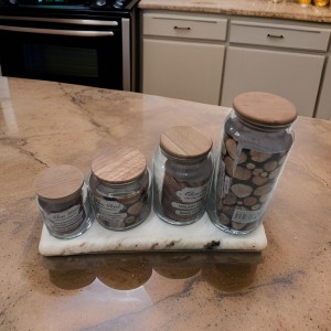 طقم مرتبان زجاج غطاء بامبو ضغط 4 قطع ADN-SER85-07