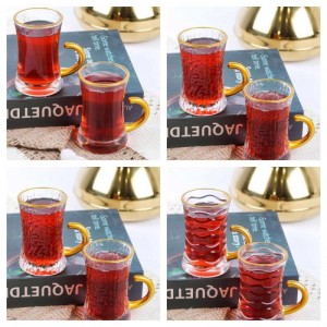 طقم كاسات شاي 12 قطعة زاج حز هبي مع يد خاتم KX2148 GOLDEN RIM طقم كاسات شاي 12 قطعة زاج حز هبي مع يد خاتم KX2148 GOLDEN RIM