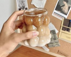 كاس زجاج ببلز بدون يد BUBBLES كاس زجاج ببلز بدون يد BUBBLES