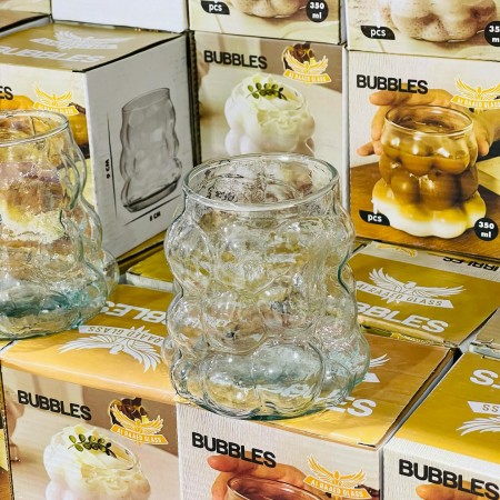 كاس زجاج ببلز بدون يد  BUBBLES  