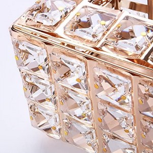 حافظة محارم ذهبي مع كريستال مرصع - علبة محارم كريستال