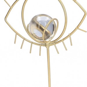 بلورة ذهبي شكل عين حجم كبير مع ستاند بيوتر