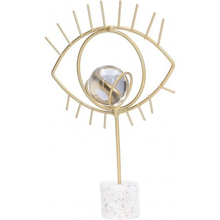 بلورة ذهبي شكل عين حجم كبير مع ستاند بيوتر