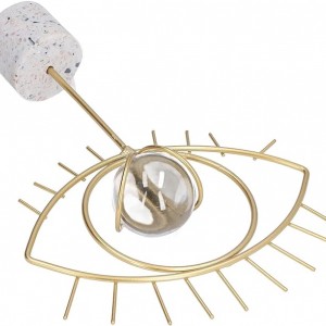 بلورة ذهبي شكل عين حجم كبير مع ستاند بيوتر بلورة ذهبي شكل عين حجم كبير مع ستاند بيوتر