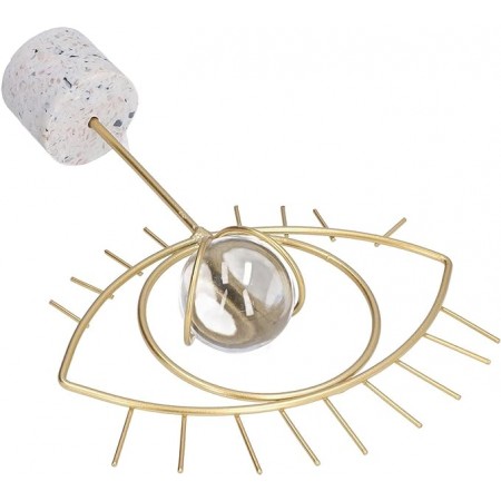 بلورة ذهبي شكل عين حجم كبير مع ستاند بيوتر