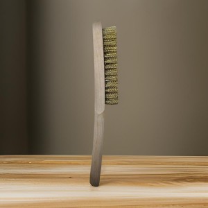 فرشاة سلك اصفر يد خشب