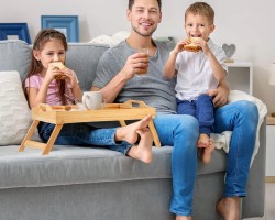 صينية تفضيل ثقيل بامبو تفضيل تتحول الى طاولة افطار