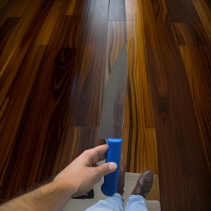 سكين حاد نصل كبير NSF TRAMONTINA قبضة ازرق 6967-8