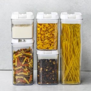 طقم بقوليات / تبروير بلاستيك مع غطاء 5 قطع احجام متعددة