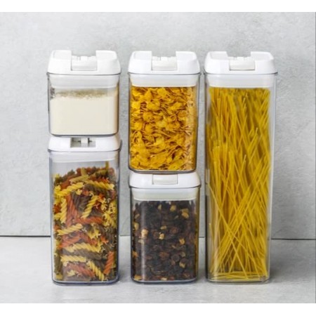 طقم بقوليات / تبروير بلاستيك مع غطاء 5 قطع احجام متعددة طقم بقوليات / تبروير بلاستيك مع غطاء 5 قطع احجام متعددة