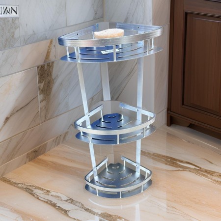 زواية المنيوم للحمام ثلاث طبقات مع حمالة بشاكير