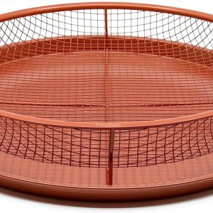 مصفاة بطاطا لون ذهبي مع ايدي مع صينية قطعتين مصفاة بطاطا لون ذهبي مع ايدي مع صينية قطعتين