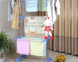 منشر غسيل بلاستيك ثلاثة طبقات مع عجال ( الاصلي ) H1-2