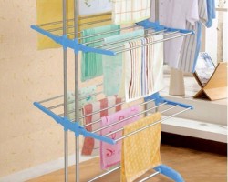 منشر غسيل بلاستيك ثلاثة طبقات مع عجال ( الاصلي ) H1-2