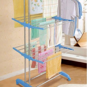 منشر غسيل بلاستيك ثلاثة طبقات مع عجال ( الاصلي ) H1-2