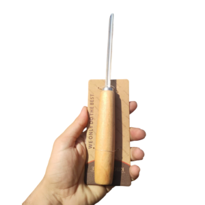 مقوار كوسا ستانلس يد خشب بامبو  وجهين مشرشر وملس كرت