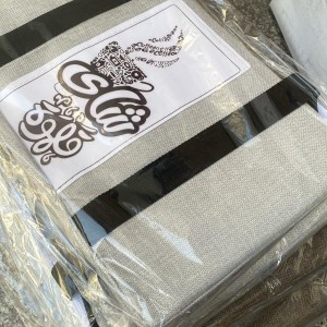 حافظة طعام قماش خيش مبطن حجم وسط - شاي قهوة