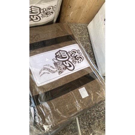 حافظة طعام قماش خيش مبطن حجم وسط - شاي قهوة حافظة طعام قماش خيش مبطن حجم وسط - شاي قهوة