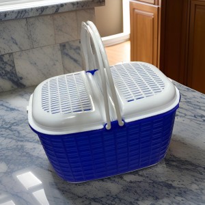 صندوق رحلات مع يد بلاستيك وغطاء