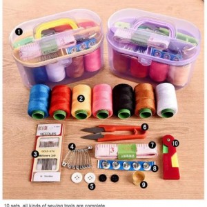 طقم عدة خياطة خيطان مع مقص وابر خياطة 30قطعة