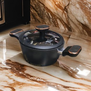 طقم طناجر اسود مطفي MATT جرانيت ROSY ROMANCE - 6 طناجر