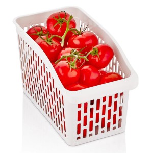 سلة تنظيم ثلاجة بلاستيك ابيض عريض polirex كود 863 حجم xl