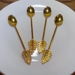 معالق قرفة ذهبي - فضي عدد 6 قطع حجم وسط