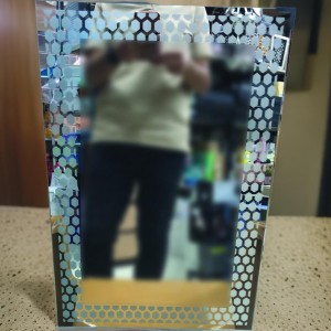 مراه زجاج مستطيل حجم كبير مطبوع ابيض اشكال سداسي مراه زجاج مستطيل حجم كبير مطبوع ابيض اشكال سداسي