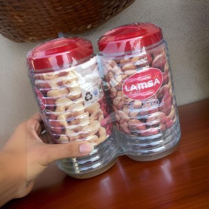 علب تخزين بلاستيك شفاف مع غطاء ملون LAMSA موديل 14039 قطعتين سعة 1 لتر