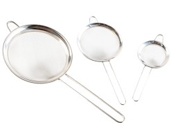 طقم مصافي شاي ستانليس حجم صغير ثلاثة قطع